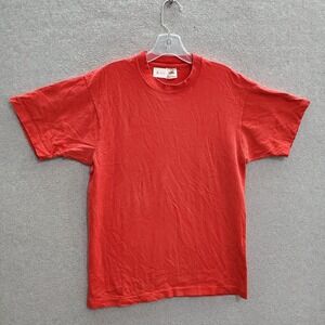 VINTAGE Fruit Of The Loom Men T-Shirt Large Red Single Stitch Short Sleeve Tee